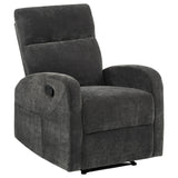 Hamilton Chenille Upholstered Manual Glider Recliner Charcoal Grey
