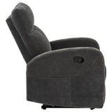 Hamilton Chenille Upholstered Manual Glider Recliner Charcoal Grey