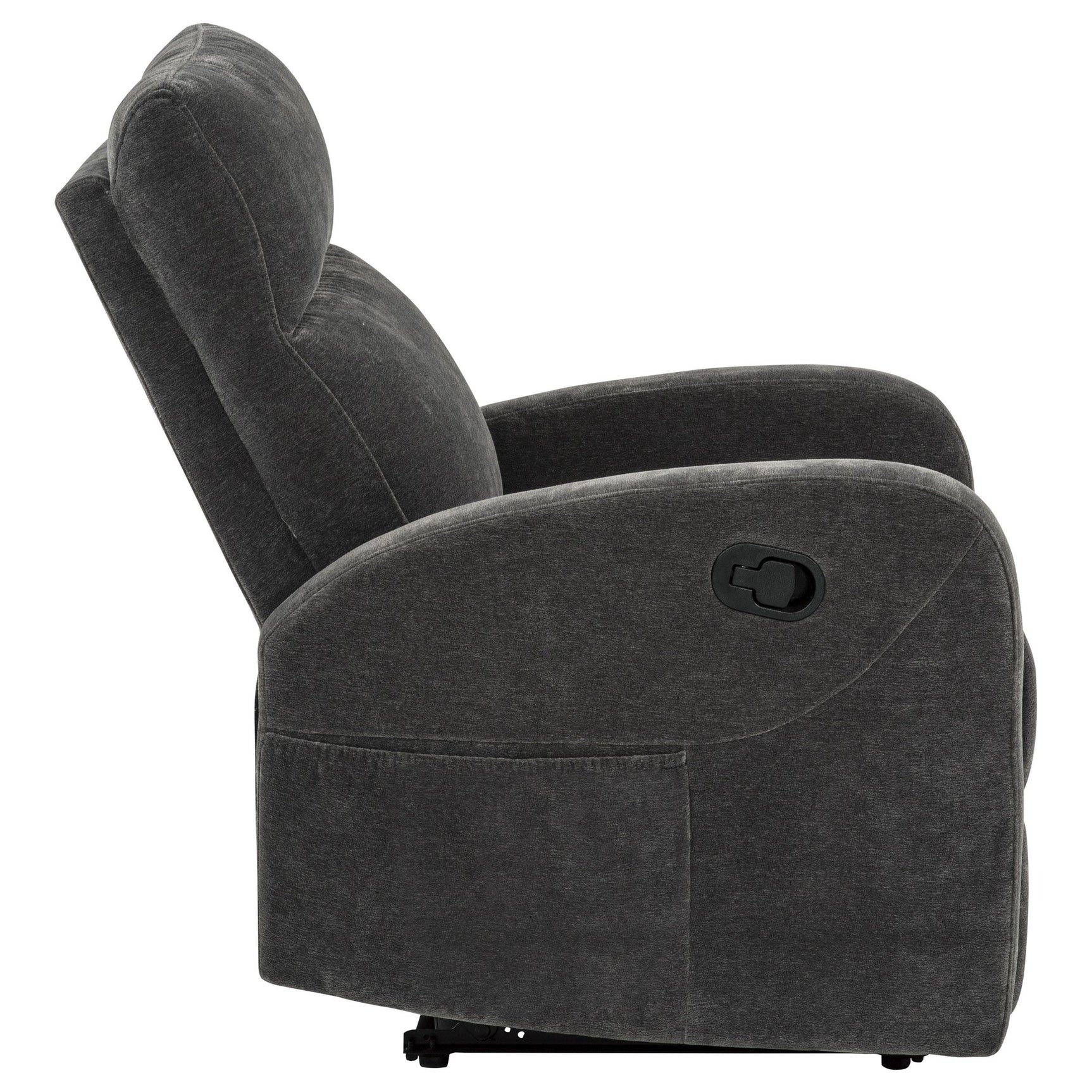 Hamilton Chenille Upholstered Manual Glider Recliner Charcoal Grey