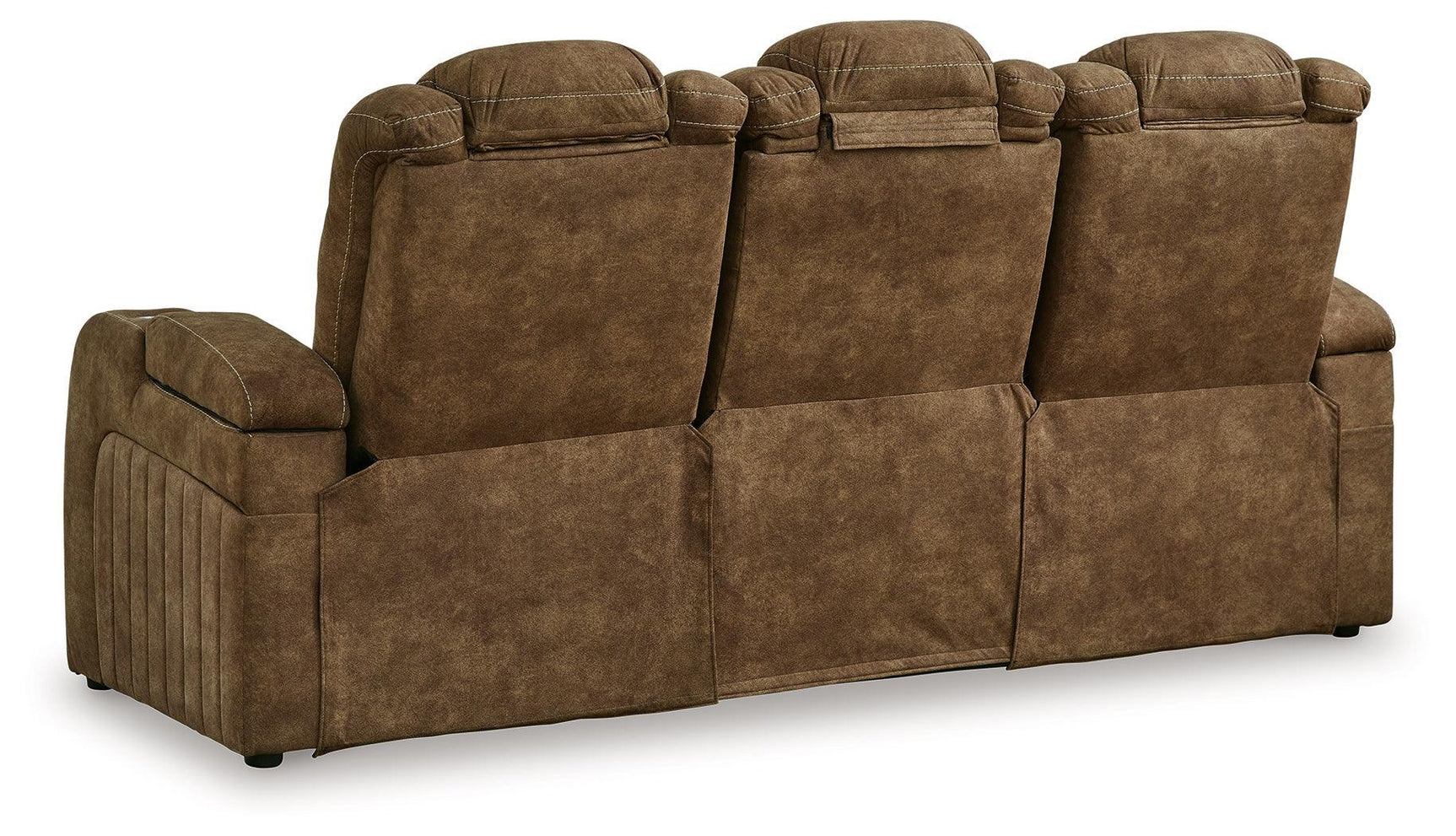 Wolfridge Brindle Faux Leather Power Reclining Sofa - Ella Furniture
