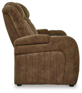Wolfridge Brindle Faux Leather Power Reclining Sofa - Ella Furniture