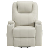 Armstrong Upholstered Power Lift Massage Recliner Ivory