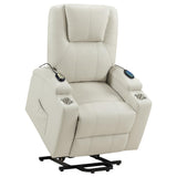 Armstrong Upholstered Power Lift Massage Recliner Ivory
