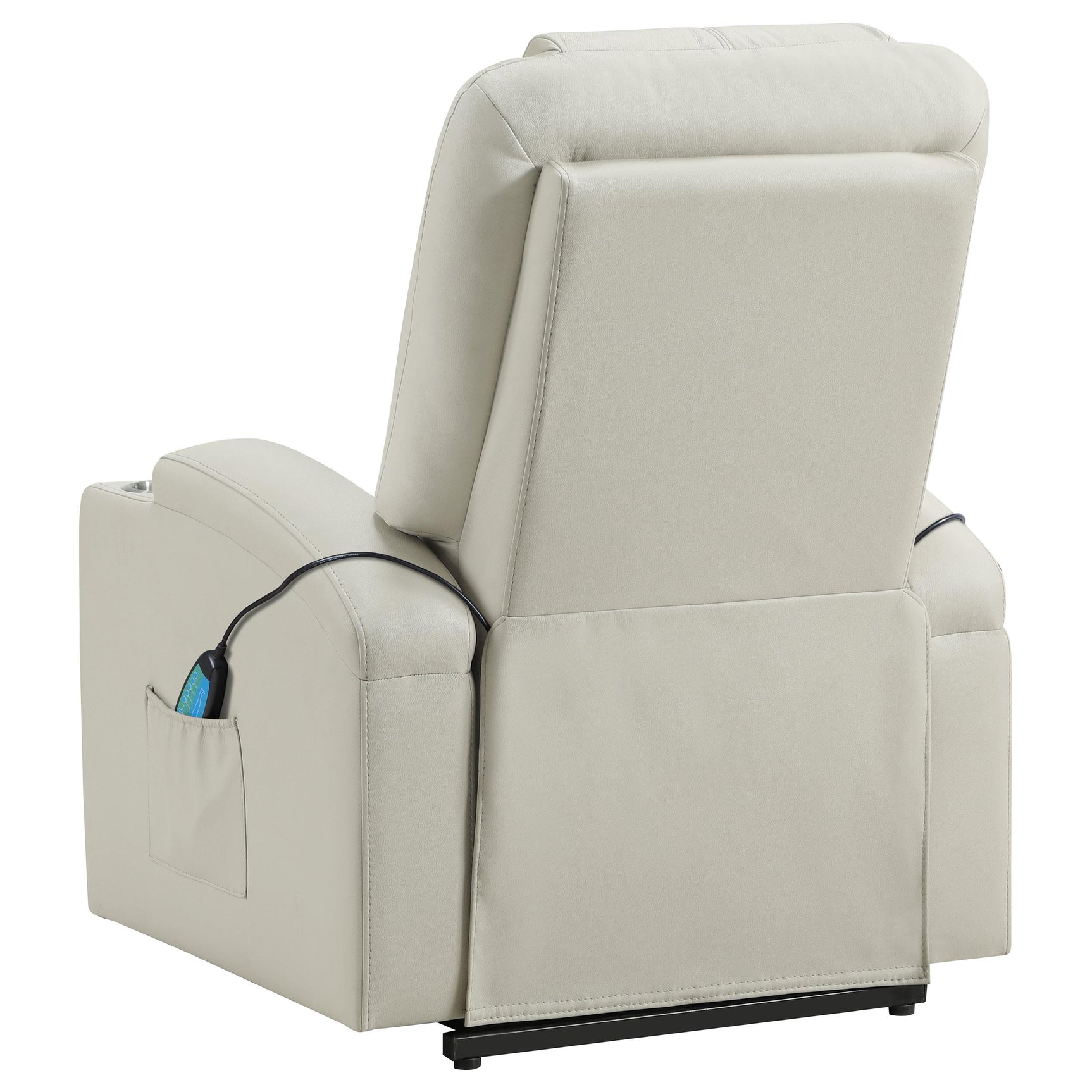 Armstrong Upholstered Power Lift Massage Recliner Ivory