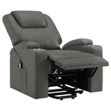 Armstrong Upholstered Power Lift Massage Recliner Grey