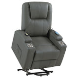 Armstrong Upholstered Power Lift Massage Recliner Grey