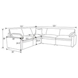 Collins 5-Piece Modular Power Reclining Sectional Dark Grey
