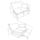 Collins Modular Power Loveseat Dark Grey