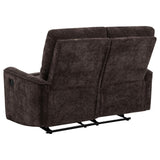 Navarro Chenille Upholstered Reclining Loveseat Dark Brown