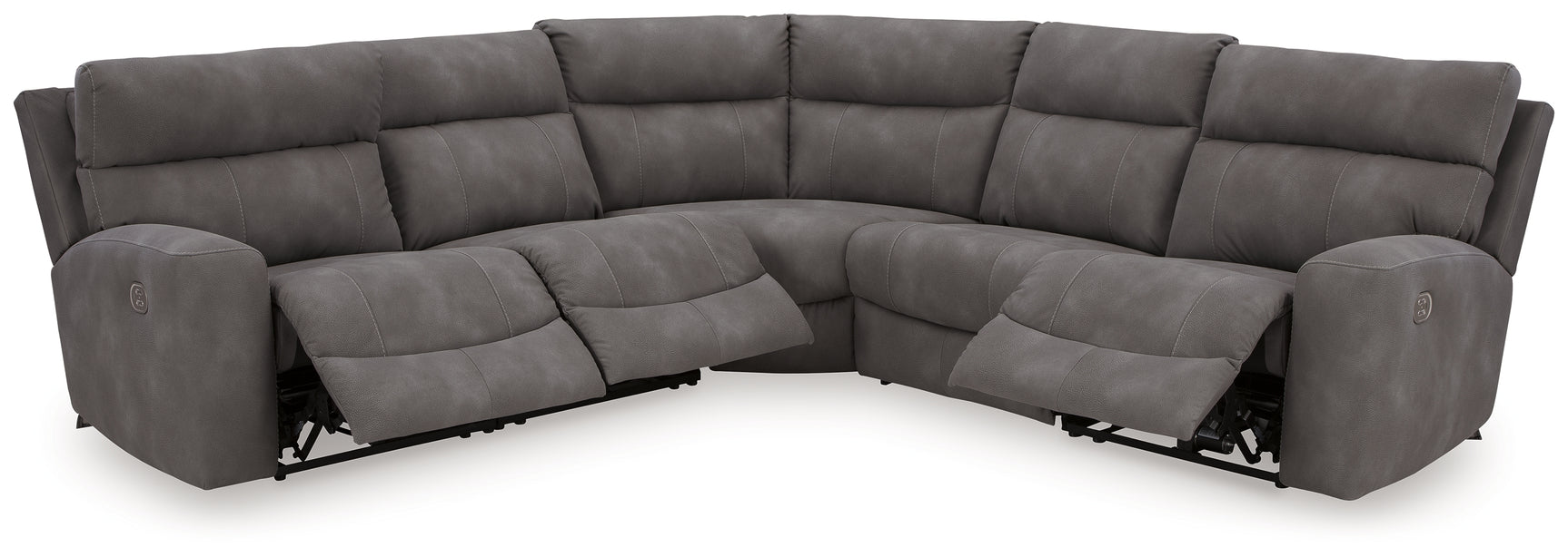 Next-Gen DuraPella Slate Microfiber 5-Piece Power Reclining Sectional