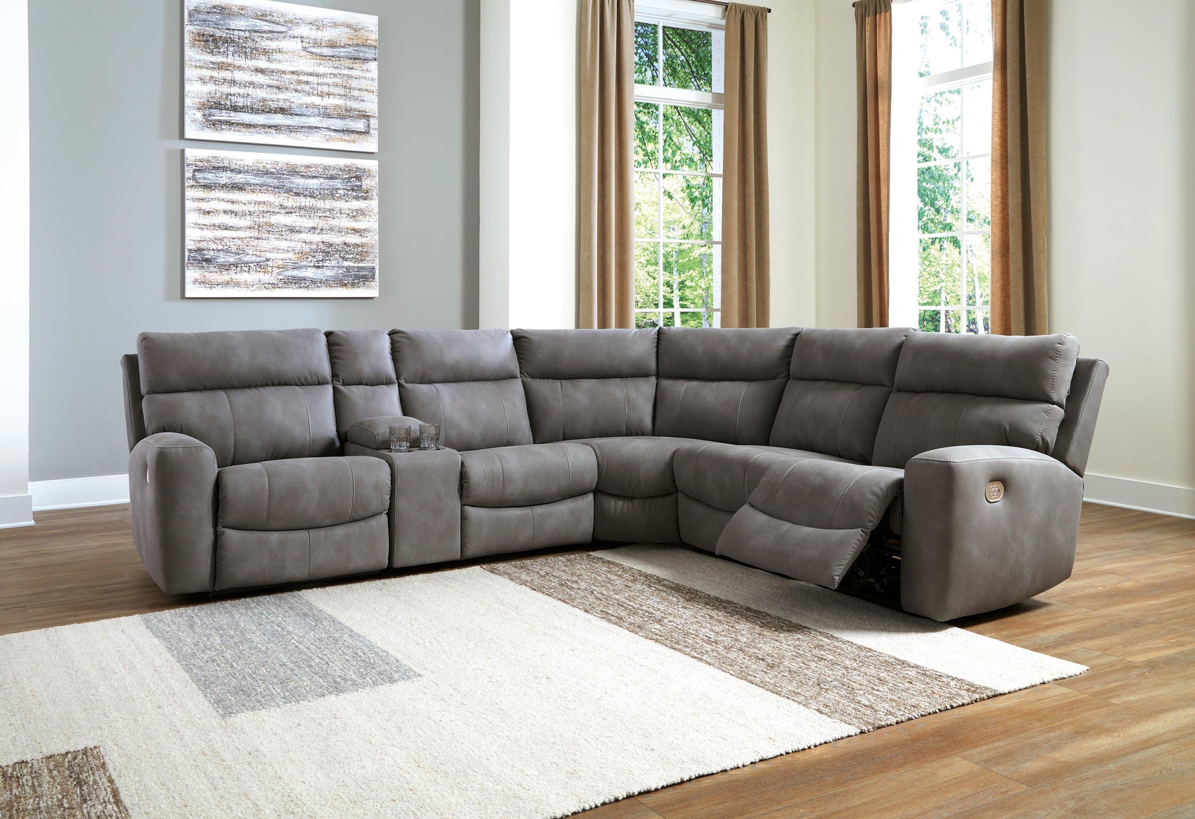 Next-Gen Durapella Slate 6-Piece Power Reclining Sectional