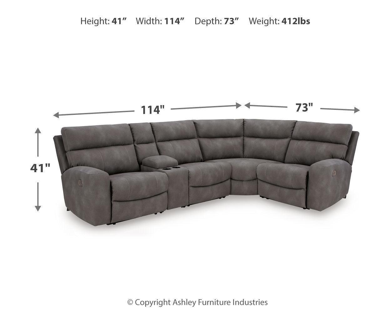 Next-Gen Durapella Slate 5-Piece Power Reclining Sectional