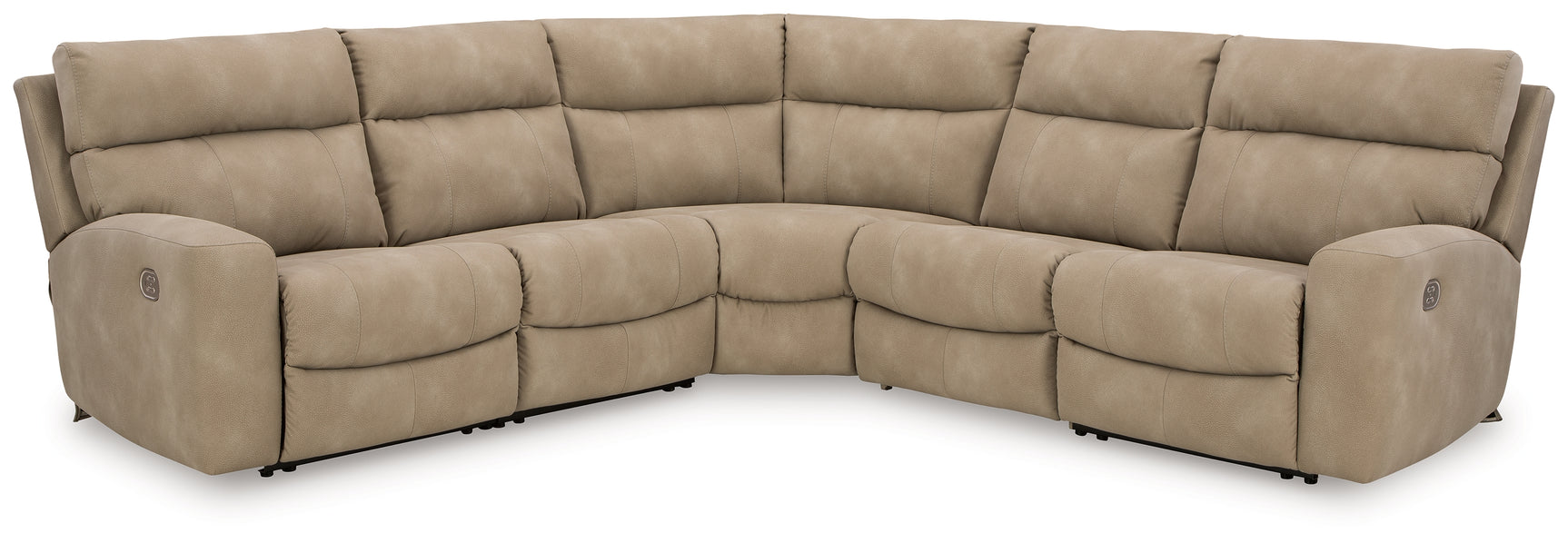 Next-Gen DuraPella Sand Microfiber 5-Piece Power Reclining Sectional