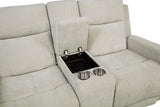 Kennett 2-piece Chenille Power Reclining Sofa Set Ivory