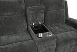 Kennett 2-piece Chenille Power Reclining Sofa Set Dark Grey