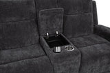 Kennett Chenille Upholstered Power Reclining Loveseat Grey