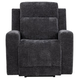 Kennett Chenille Upholstered Power Recliner Chair Dark Grey