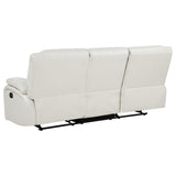 Camila 2-piece Upholstered Reclining Sofa Set White