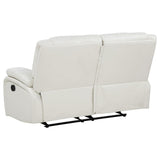 Camila 2-piece Upholstered Reclining Sofa Set White