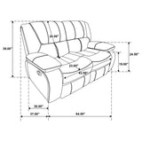 Camila 2-piece Upholstered Reclining Sofa Set White