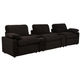 Collins 5-Piece Power Reclining Home Theater Seating Chocolate Brown