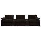 Collins 5-Piece Power Reclining Home Theater Seating Chocolate Brown