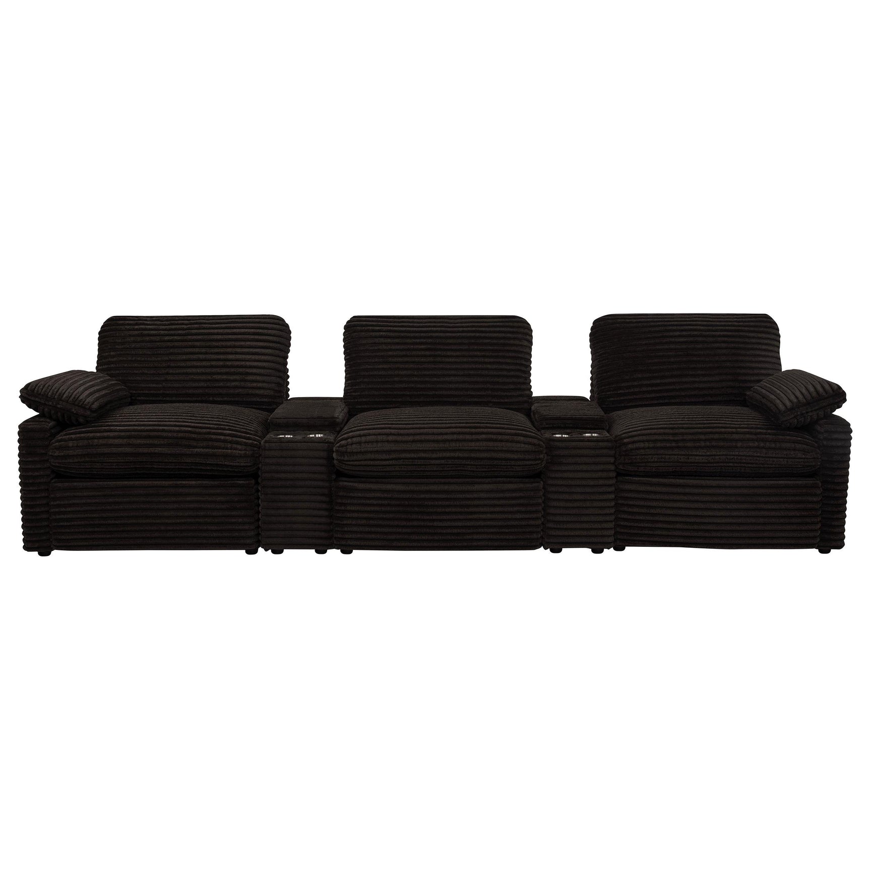 Collins 5-Piece Power Reclining Home Theater Seating Chocolate Brown