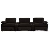 Collins 5-Piece Power Reclining Home Theater Seating Chocolate Brown