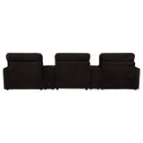 Collins 5-Piece Power Reclining Home Theater Seating Chocolate Brown