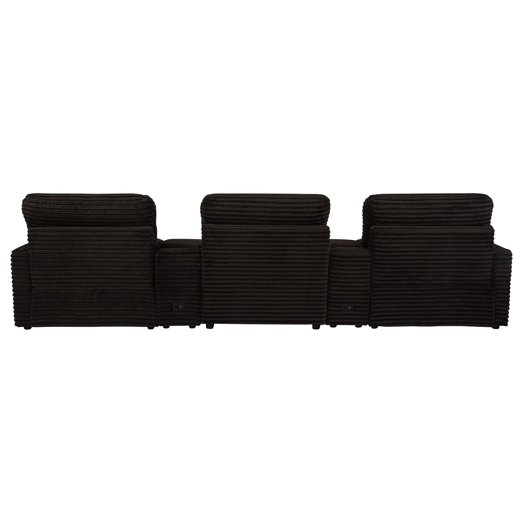 Collins 5-Piece Power Reclining Home Theater Seating Chocolate Brown