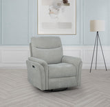 Adler Upholstered Power Swivel Glider Recliner Ivory