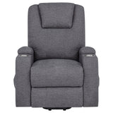 Louie Chenille Upholstered Power Lift Massage Chair Grey