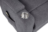 Louie Chenille Upholstered Power Lift Massage Chair Grey