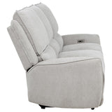 Sylmar Chenille Upholstered Power Reclining Sofa Dove Grey
