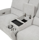 Sylmar Chenille Upholstered Power Reclining Loveseat Dove Grey