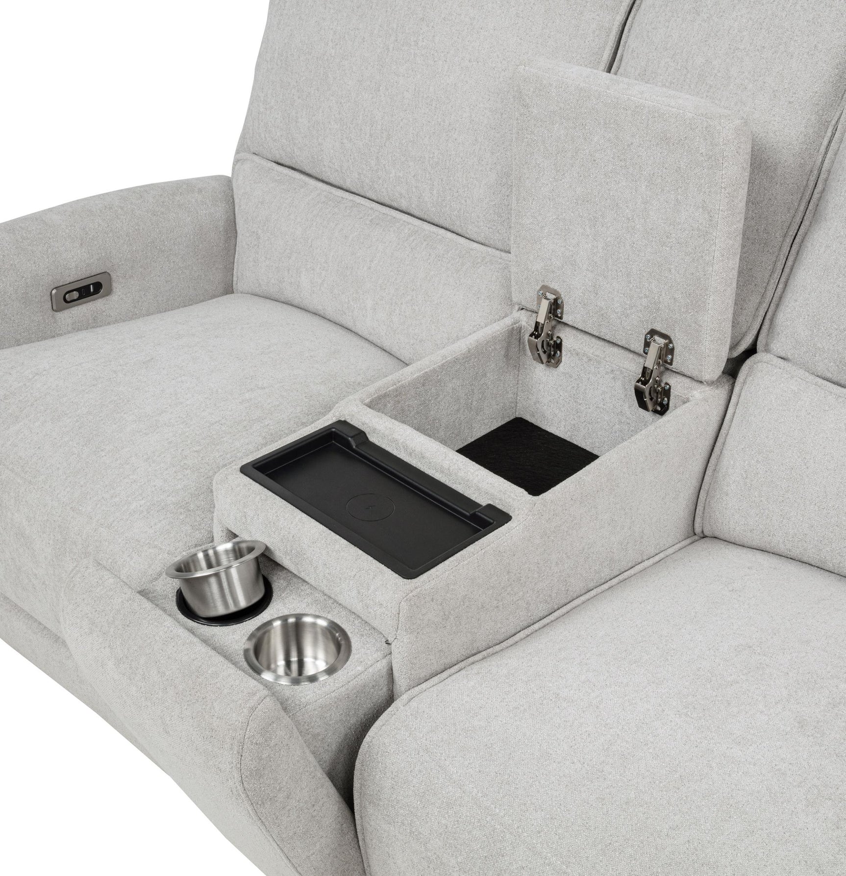 Sylmar Chenille Upholstered Power Reclining Loveseat Dove Grey