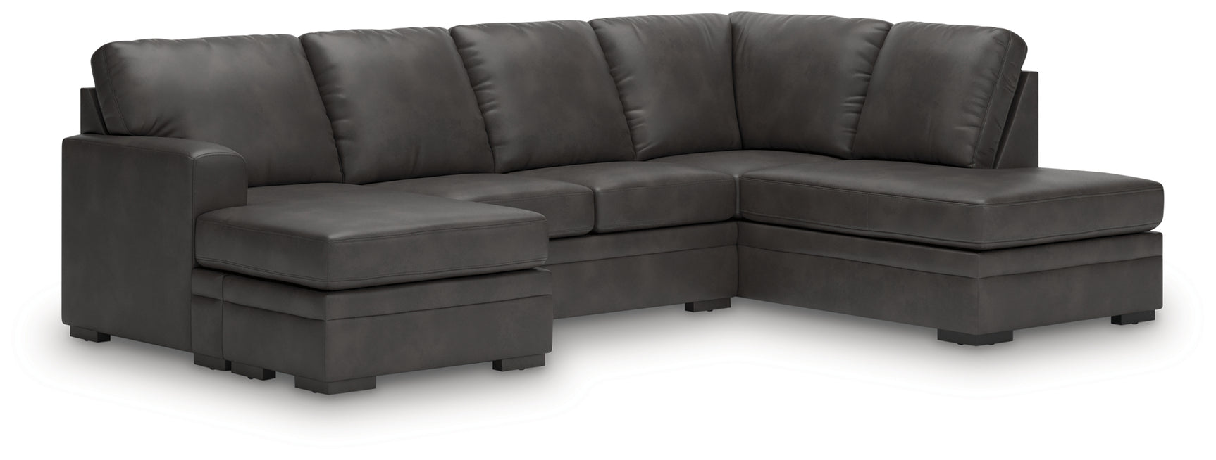 Lofton-Pike Shadow Faux Leather 2-Piece Sectional with Chaise