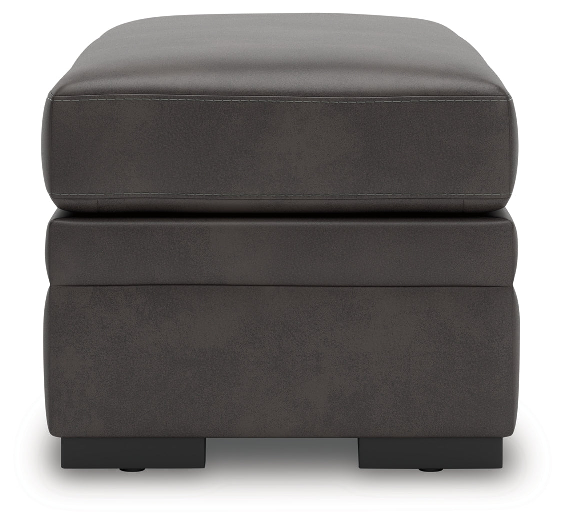 Lofton-Pike Shadow Faux Leather Oversized Accent Ottoman
