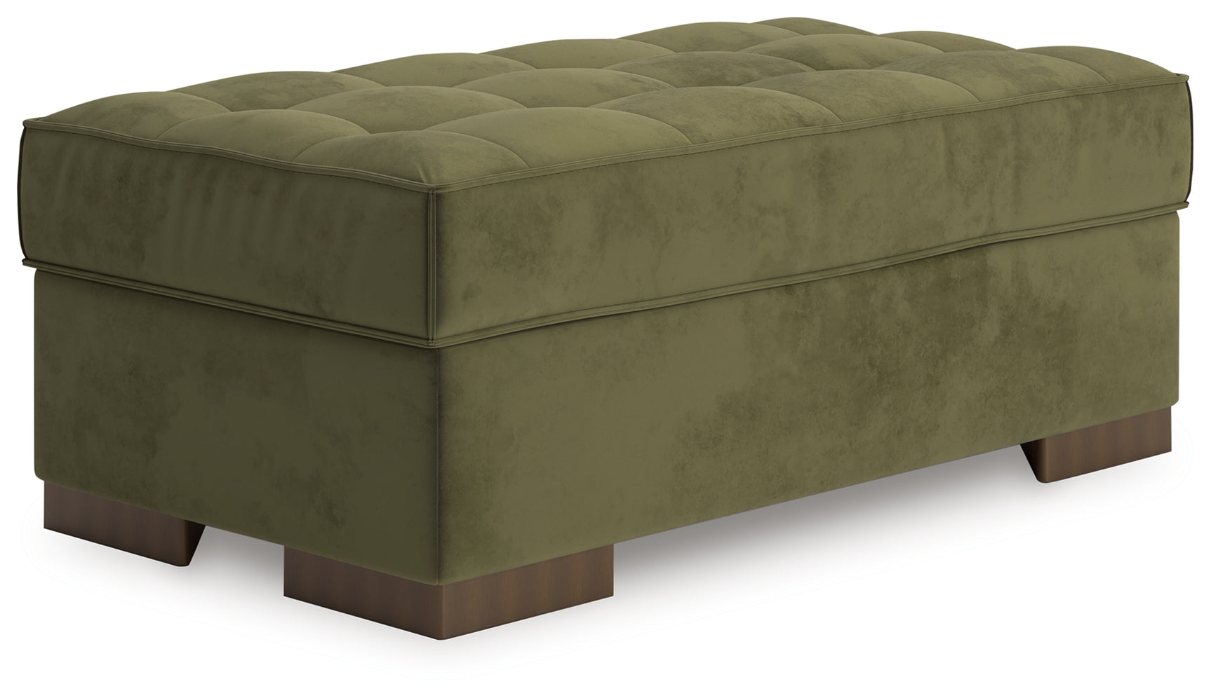 Caspian-Town Olive Velvet Oversized Accent Ottoman