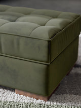 Caspian-Town Olive Velvet Oversized Accent Ottoman