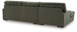 Caspian-Town Olive Velvet 2-Piece Sectional with Chaise