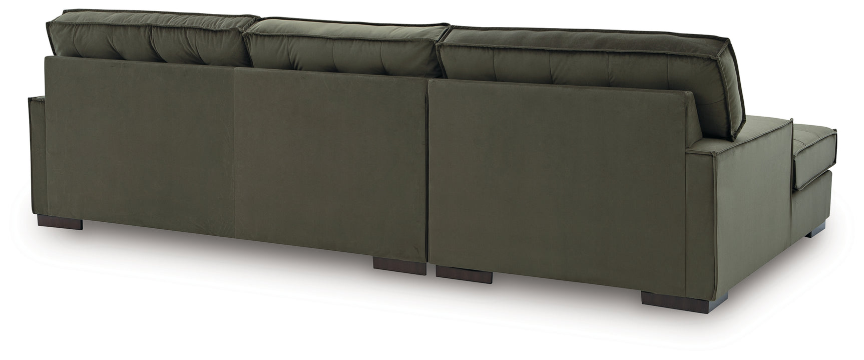 Caspian-Town Olive Velvet 2-Piece Sectional with Chaise
