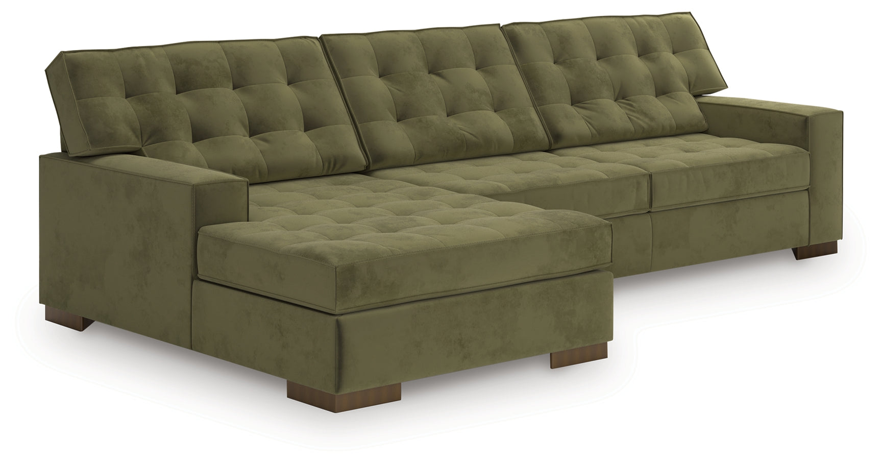 Caspian-Town Olive 2-Piece Sectional with Chaise