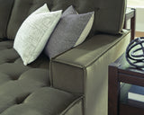 Caspian-Town Olive Velvet 2-Piece Sectional with Chaise