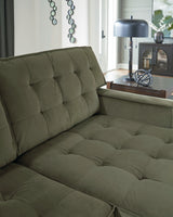 Caspian-Town Olive Velvet 2-Piece Sectional with Chaise