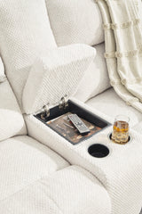Keensburg Linen Velvet 3-Piece Power Reclining Sectional