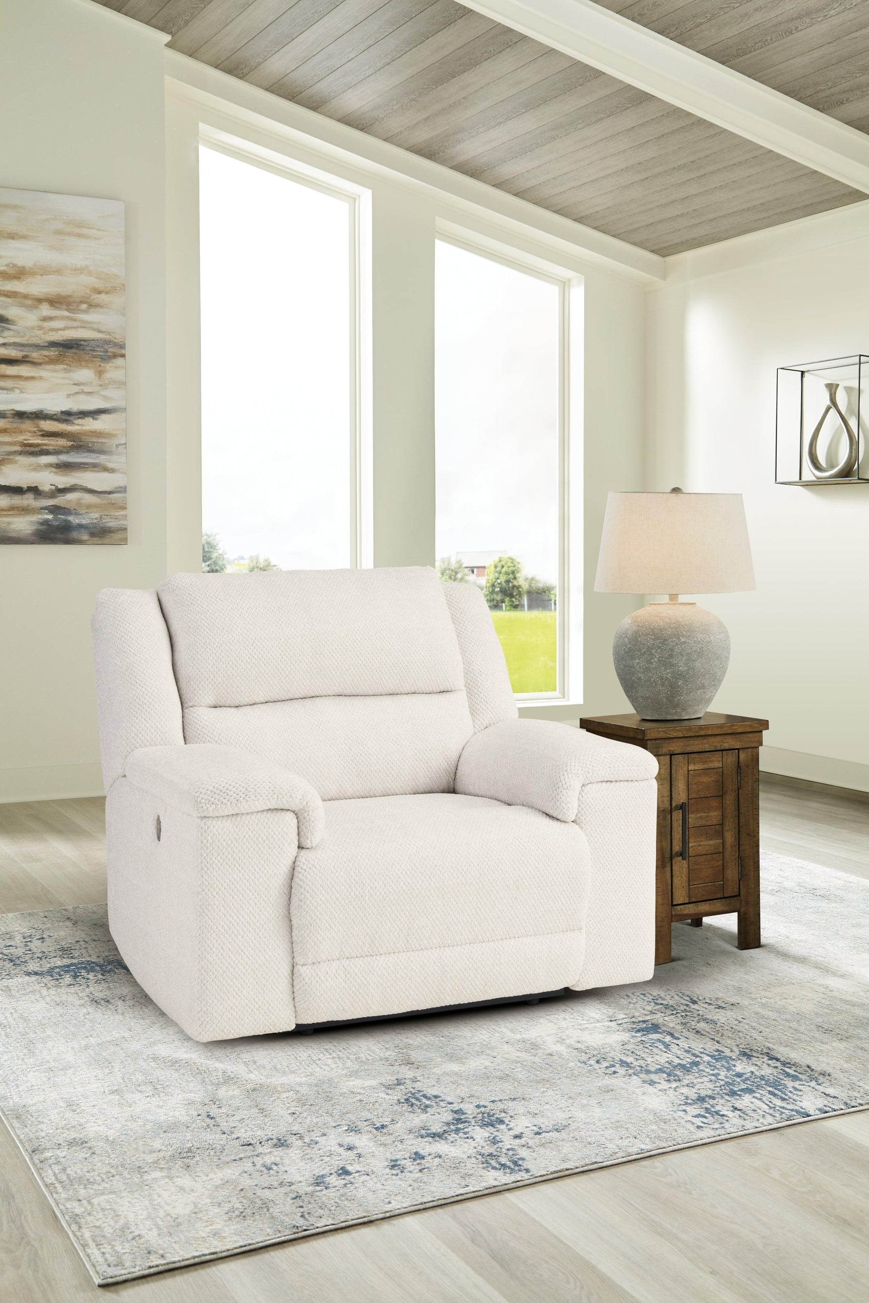 Keensburg Linen Velvet Oversized Power Recliner