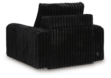 HamlinBay Onyx Chenille Power Gliding Chaise — back view