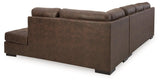 Maderla Walnut 2-Piece Sectional With Chaise - Ella Furniture