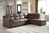 Maderla Walnut 2-Piece Sectional With Chaise - Ella Furniture